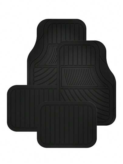 4PC Rubber Light Duty Floor Liner Cursor Black - Universal Fit-CM4101