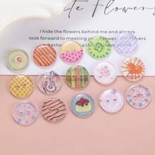 10/20/30/45/60 PCS 1.2cm Creative Cartoon Colorful Transparent Round Two-Hole All-Season Buttons, Suitable For Clothing Accessories, Dresses, Jackets, Shirts, Sweaters DIY Accessories, Dolls, Phone Case Decorations - Colorful Round - View 5