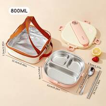 Stainless Steel Bento Box Adult, Microwavable Lunch Containers With Lids, Leak-Proof Bento Snack Box With Soup Container And Utensils, Metal Lunch Box Set With Lunch Bag For School Office, Travel Food Containers - Multicolor - View 14