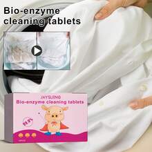 Tabletas Efervescentes de Sal Bio-Enzimática Jaysuing para Limpiar Ropa Amarillenta y Manchas Persistentes, Tabletas para Limpiar Manchas de Café - 1 - Ver 3