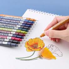 12/24 Colors Vintage Style Ink Pens, 0.5mm Nib, Smooth And Even Ink Flow, Suitable For Line Art, Doodling, Manga Design, Sketching And Outlining, Professional Art Supplies - Sets - View 6