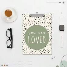 1pc Sage Green Clip, Cute Inspirational Clip, Low-Profile Clip Suitable For Teachers And Students, Inspirational Clip For School And Office - Multicolor - View 2
