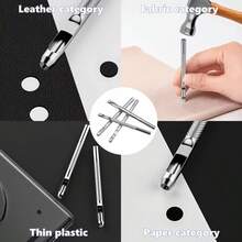 1pc Heavy Duty Steel Leather Punch Tool, Suitable For PU Belts, Leather Crafts, Sewing Projects And DIY Handmade Crafts, Durable Metal Punching Tool, Suitable For Crafts, Repair, Accessory Making, Efficient Hand Tool, Gift For DIY Enthusiasts - Multicolor - View 1