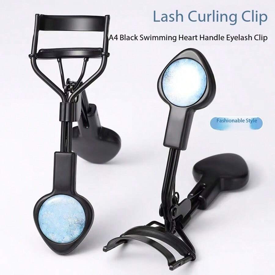 1pc Luxury Ice-Texture Handle Eyelash Curler, Elastic Fit To Eye Shape, Curved Design To Fit Eye Socket And Reduce Eyelid Pinching, One-Clip Shaping For Long-Lasting Curl Without Damaging Lashes, Creates 3D Sunflower Curl Effect, Professional Makeup Artist Eyelash Curler - Multicolor - View 1