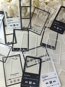 1 Pack 20pcs Black & White Music Film PET Stickers For Scrapbooking, Journaling, Collage - DT1742 - View 10