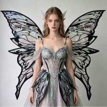 Adult Fairy Costume, Featuring Colorful Butterfly Wings And Magic Wand, Suitable For Halloween Role-Play, Themed Parties And Stage Performances - Multicolor - View 5