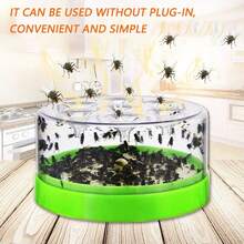 1pc Reusable Portable Fly Trap, Reusable Plastic Fly Cage, Funnel-Style Fly Catcher, Efficient Fly And Pest Control Tool, Suitable For Kitchen, Farm, Yard, Restaurant, Home Fly Control[Bait Not Included] - Fly, Cockroach, and Mosquito Trap - View 2