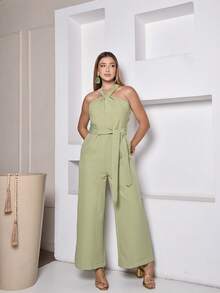 Women Jumpsuits - Olive Green - View 7