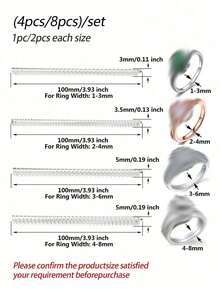 4pcs Silicone Ring Size Adjusters, Adjustable Ring Size For Men And Women, Ring Sizer Without Damaging Original Rings, Handmade Jewelry Ring Resizer Tool, Wedding Jewelry Adjustment Accessories, Brazil Hot-Selling Back To School Student Dorm Essential Handmade Material Jewelry Tool - A - View 12