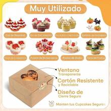 Cupcake Boxes, 20PCS Dessert Boxes  Cardboard Boxes, Practical Candy Boxes And Wedding Favor Boxes. - Multicolor - View 3