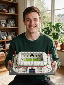 2342pcs Allianz Arena Miniature Building Blocks, Famous Stadium Puzzle Blocks, Football Fan Collectible Desktop Decor, Sports Enthusiast Holiday Assembly Gift, Football Landmark Building Model Kit - Multicolor - View 3