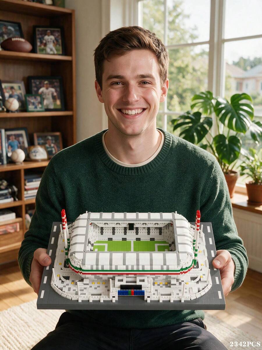 2342 PCS Miniatur Bangunan Stadion Allianz, Balok Puzzle Stadion Olahraga Terkenal, Dekorasi Meja Koleksi untuk Penggemar Sepak Bola, Hadiah Rakitan Festival untuk Pecinta Olahraga, Kit Model Bangunan Landmark Sepak Bola - MultiWarna - View 1