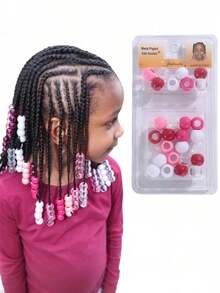 1 Box Approx. 28pcs Colorful Children Hair Beads, Used For Braiding, Dreadlock Accessories, Plastic Hair Beads, Hair Extension Tool Beads, Girls Hair Accessories - Multicolor - View 2
