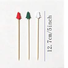 3/10/20/30/50/100/200pcs 3-Color Christmas Tree Bamboo Skewers, Cartoon Tree Shaped Cake Toppers, Fruit Platter Cold Appetizer Dessert Decoration, Christmas Party Table Atmosphere Decor - Multicolor - View 11