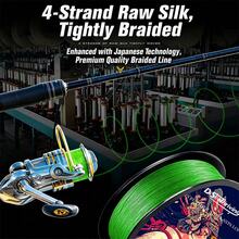 4-Strand Braided PE Fishing Line, High Tensile Strength Braided Fishing Line, Wear-Resistant Low Memory Multi-Strand PE Line, Suitable For Saltwater Freshwater Carp Bass Fishing Tackle Accessories - Multicolor - View 3