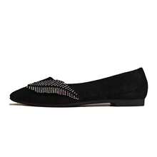 1 Pair Women's Flat Pointed Toe Pumps 2026 Autumn New Style Solid Color Fairy Commuter - Black - View 11