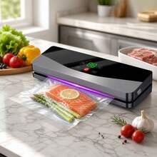 Rechargeable Vacuum Sealing Machine With LED Digital Display Screen, Lithium Battery 2000mAh, 7.4V, USB Rechargeable Large Capacity Lithium Battery Food Sealer, Household Kitchen Multi-Mode Dry And Wet Food Packaging Sealing Machine - Multicolor - View 3