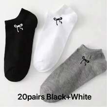 1/30 Pairs Neutral Sports Socks, Black/White/Grey Minimalist Fashion Solid Color Socks, Suitable For Daily Casual Wear, Optional 1 Pair/5 Pairs/6 Pairs/10 Pairs/15 Pairs/20 Pairs/30 Pairs - Multicolor - View 23