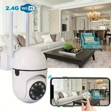 1-2pcs 1080P FHD WiFi Security Camera 360° Panoramic PTZ Indoor Camera Two-Way Audio Human Detection Night Vision USB Powered Home Surveillance Camera - White - View 4
