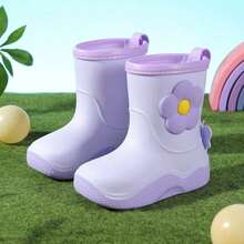 Unisex Kids Fashion Trim Rain Boots - Purple - View 7