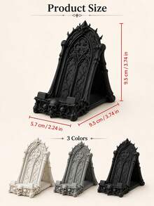 Gothic Skull Phone Stand, Desktop Phone Holder With Stable Support, Halloween Style Bedroom Office Desk Decor - Thorn Skull - View 10