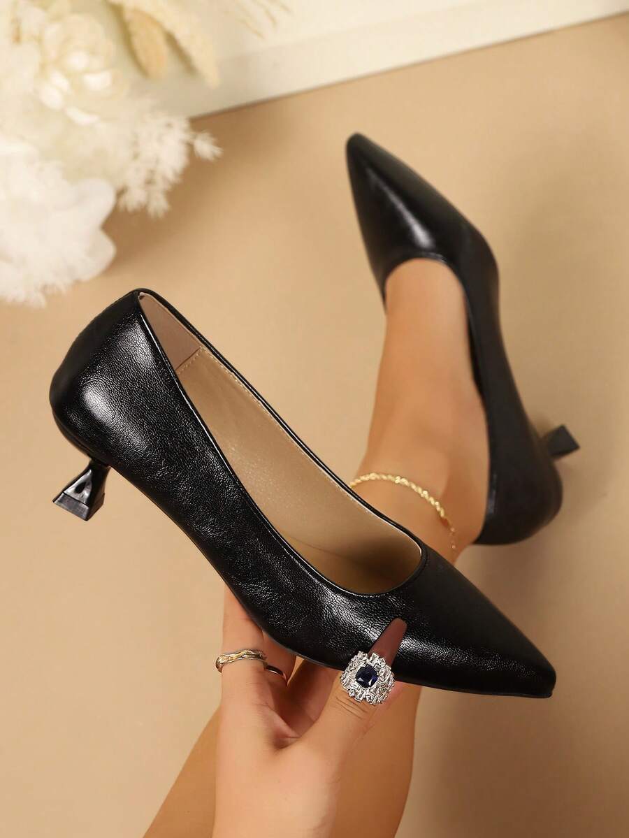 Women's Pointed Toe Stiletto High Heels, 2 Inch 5cm Sexy High Heel Party Shoes, Commute Office Pumps, Spring/Autumn - Black - View 1