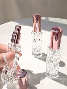 2pcs 10ml Perfume Spray Bottles, Leak-Proof Transparent Refillable Perfume Travel Bottles, Mini Portable Pocket Size. Perfume Storage Glass Bottle Container, Liquid Dispenser, Essential Accessories For Beach Travel, Vacation Camping And Holidays. - Multicolor - View 3