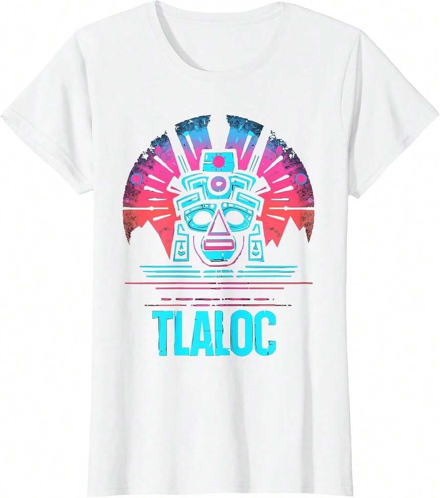 Camiseta con Estatua del Dios Azteca Tlaloc, Cultura Azteca, Maya ...