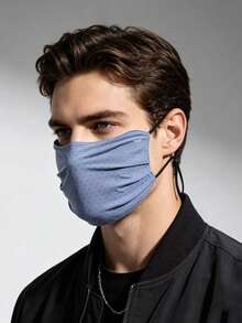 1pc Men's Ice Silk Breathable Mesh Face Mask, Soft Breathable Adjustable Lanyard, Suitable For Daily Commute And Outdoor Use - Multicolor - View 4