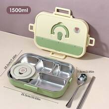 304 Stainless Steel Lunch Box, Bento Box Adult, Leakproof Japanese Bento Box With Utensils And Soup Bowl, Microwaveable Metal Lunch Box, Stainless Steel Containers With Lids, For School Student - Multicolor - View 14
