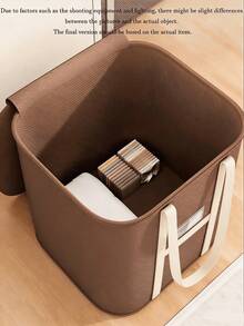 1pc Extra Large Capacity Waterproof Moisture-Proof Fabric Cotton Quilt & Clothing Storage Bag, Dust-Proof Moving Packing Bag, Suitable For Home Organization - Brown - View 3