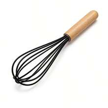 1pc Wooden Handle Silicone Kitchen Utensil, Cooking Whisk Tool, Heat-Resistant Food Mixer Accessory, Kitchen Tool; Whisk, Kitchen Accessory, Kitchen, Tableware Set - Multicolor - View 15