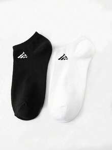 20/10/5/1雙 黑白男女通用船襪/短襪，情侶襪，透氣休閒船襪，適合日常穿著，四季皆宜 - 彩色 - 查看 5