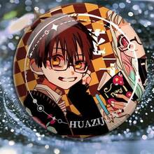 1pc/Toilet-Bound Hanako-Kun Nene Couple CP Rainbow Laser Tin Badge With Packaging, Decorative Pendant - Multicolor - View 2