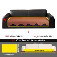 1pc Waterproof Oil-Proof Faux Leather Sofa Cushion Cover, Scalloped Wave Edge Non-Slip Dotted Back Couch Pad, Wipeable Washable Modern Sofa Protector For Living Room, Multi Colors Available - Multicolor - View 25