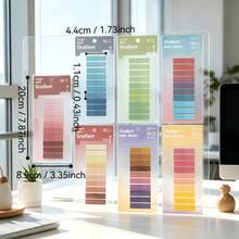 200pcs/Set Thickened Upgraded PET Material Index Sticky Notes, With Built-In Ruler, European Vintage Gradient Color Index Labels, Classification Labels, Suitable For Office Use, Book Annotation, File Indexing, Strong Adhesion And Not Easy To Fall Off, Office Daily Supplies, Student Marking Supplies, Book Page Dividers, Back To School Season Recommended, Back To School Season Recommended - one-size - View 11