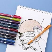 12/24 Colors Vintage Style Ink Pens, 0.5mm Nib, Smooth And Even Ink Flow, Suitable For Line Art, Doodling, Manga Design, Sketching And Outlining, Professional Art Supplies - Sets - View 8