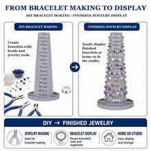 KLONKEE Menara Pengukur Gelang Berputar Segmen yang Dapat Dilepas, Batang Pengukur Keliling dan Diameter Gelang dalam Inci, Alat Pengukur Perhiasan - A - View 4