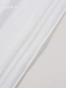 1pc Men's Spring/Summer White Straight Leg Sweatpants, American Style Drapey Loose Wide Leg Casual Sports Long Pants - White - View 5