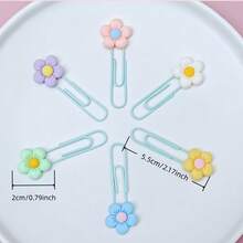 1/3/9/30Pcs Flower Paper Clips Bookmarks, Metal Bookmarks, Cherry Blossom Paper Clips, Document Storage Clips, Photo Album Decoration, Classroom Test Paper Storage, Multiple Color Options - Flower Paper Clips - View 8