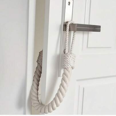 1pc Vintage Rope Knot Door Stopper, Anti-Pinch Fabric Wedge Door Holder, Anti-Collision Silent Door Block, Suitable For Pet Room/Bedroom/Home/Office Decoration