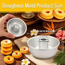 3pcs/5pcs 4.8 Inch Angel Hollow Cake Mold - Aluminum Non-Stick Independent Donut Mold, Suitable For High-Temperature Oven, Perfect For Small Round Cakes, Even Baking, Easy Release, Ideal For Birthday, Christmas, Party And Gift, Donut Baking Pan - Silver - View 4