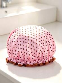 Double Layer Waterproof Shower Cap, Reusable Satin Shower Cap With PEVA Lining, College Essentials, Autumn Daily Hair Care, Halloween Decoration Cute Accessory, Christmas Decoration, Bath Spa Makeup Cooking Use - Multiple Styles - View 6
