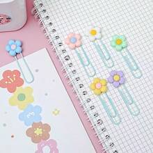 1/3/9/30Pcs Flower Paper Clips Bookmarks, Metal Bookmarks, Cherry Blossom Paper Clips, Document Storage Clips, Photo Album Decoration, Classroom Test Paper Storage, Multiple Color Options - Flower Paper Clips - View 4