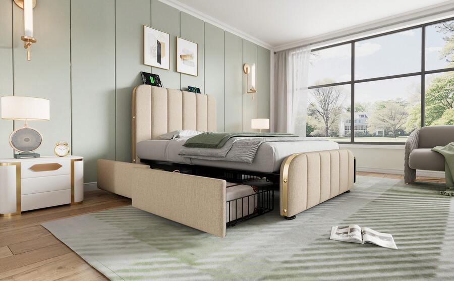 Bed Bases & Foundations - Beige - View 1
