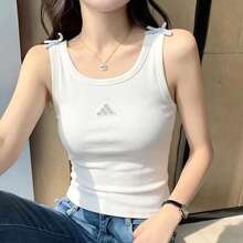 Adidas Dance Bra, Slim Fit Camisole, Women's Sports Casual Vest - White - View 5