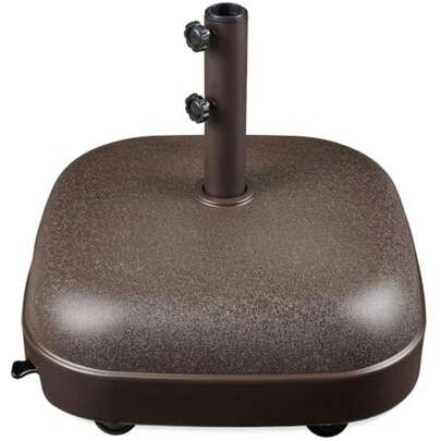 Best Choice Products 123lb Capacity Fillable Mobile Umbrella Base, Heavy Duty Market Stand For Patio, Deck, Poolside, Easy To Move W/ 4 Wheels - Dome Square Brown