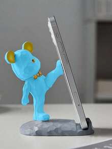 1pc Cute Cartoon Bear Desktop Phone Holder, Universal Smartphone And Tablet Stand, Bedroom Study Living Room Cute Desktop Decor, Exquisite Birthday Graduation Gift, Holiday Party Gift Ornament - Multicolor - View 2