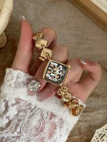 1件時尚經典商務金/銀色女款石英手錶，適合日常配戴，生日/畢業禮物，休閒派對 - 金色 - 查看 3