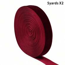 1-4cm 10yd Burgundy Single-Sided Velvet Ribbon, Handmade DIY Hair Accessories, Clothing Bows Supplies; Suitable For Christmas, Halloween, Wedding, New Year, Birthday, Back To School / Graduation Party Decoration, Bouquet Wrapping, Gift Wrapping Ribbon - Burgundy - View 12